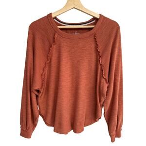 Pilcro Anthropologie Rust Sweater Boxy Relaxed Fit Size XS